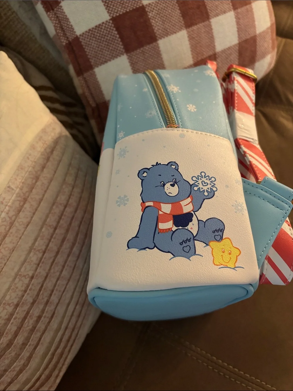 Loungefly Care Bears Blue White Christmas Mini Backpack